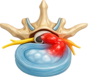 Κήλη μεσοσπονδυλίου δίσκου με πίεση νευρικής ρίζας